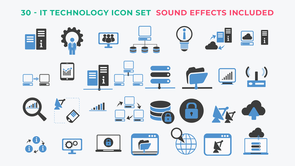 30 Animated It Technology Icons / System Administrator