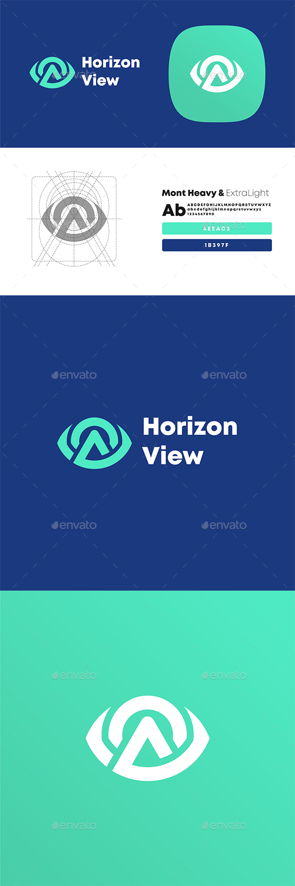 Horizon View Eye with Mountain Logo Design