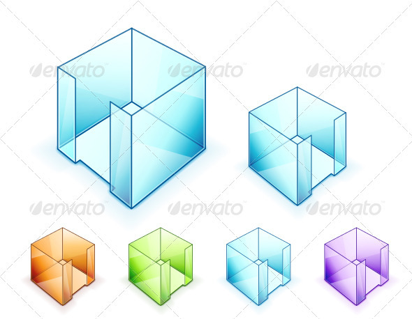 Vector Glass Cubes - Objects Vectors