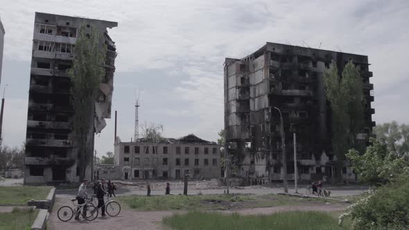 War in Ukraine  Destroyed Building in Borodyanka Bucha District alt