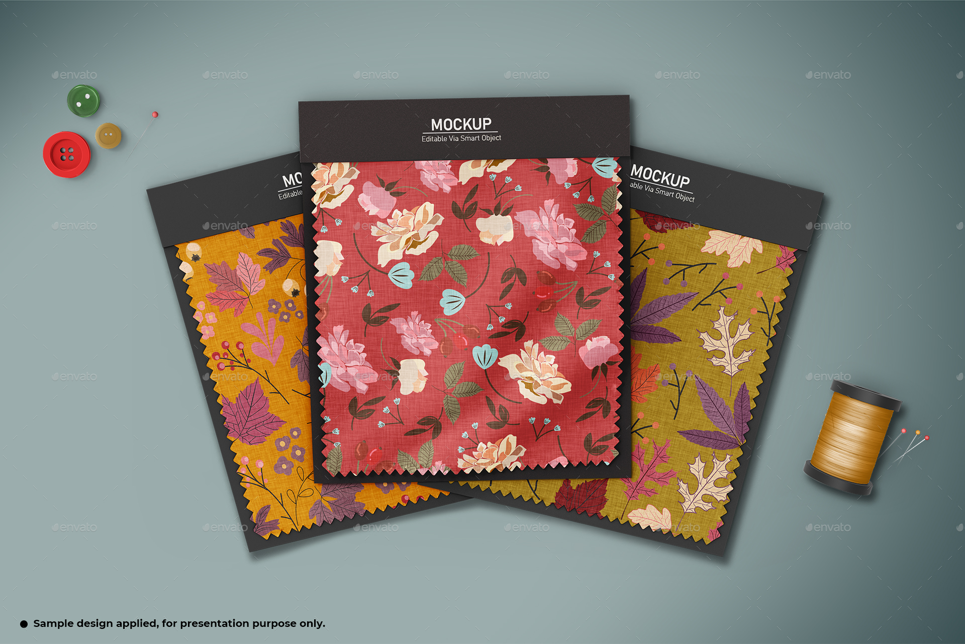 Folded Fabric Swatches Mockups Set., Graphics | GraphicRiver