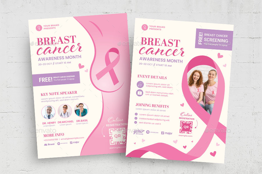 Breast Cancer Awareness Month Flyer, Print Templates | GraphicRiver