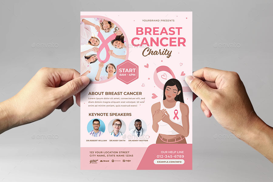 Breast Cancer Charity Flyer Template Print Templates Graphicriver 