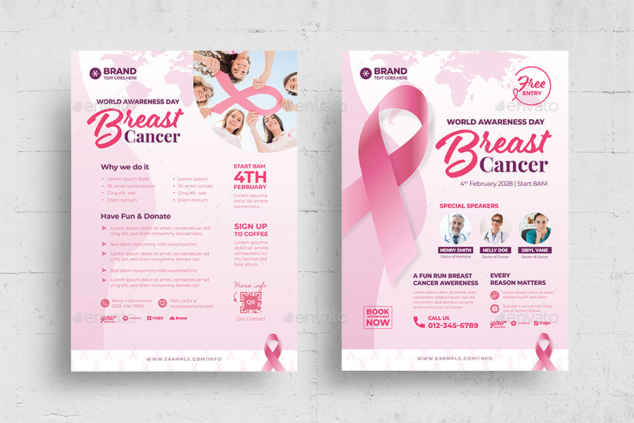 Pink Cancer Flyer Template by BrandPacks | GraphicRiver