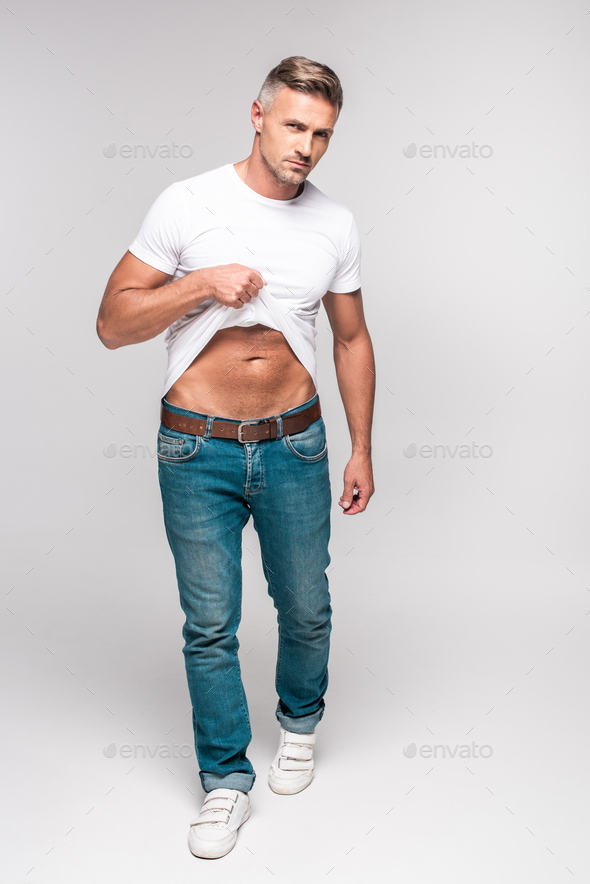 cute guy in a full-length pants Stock Photo