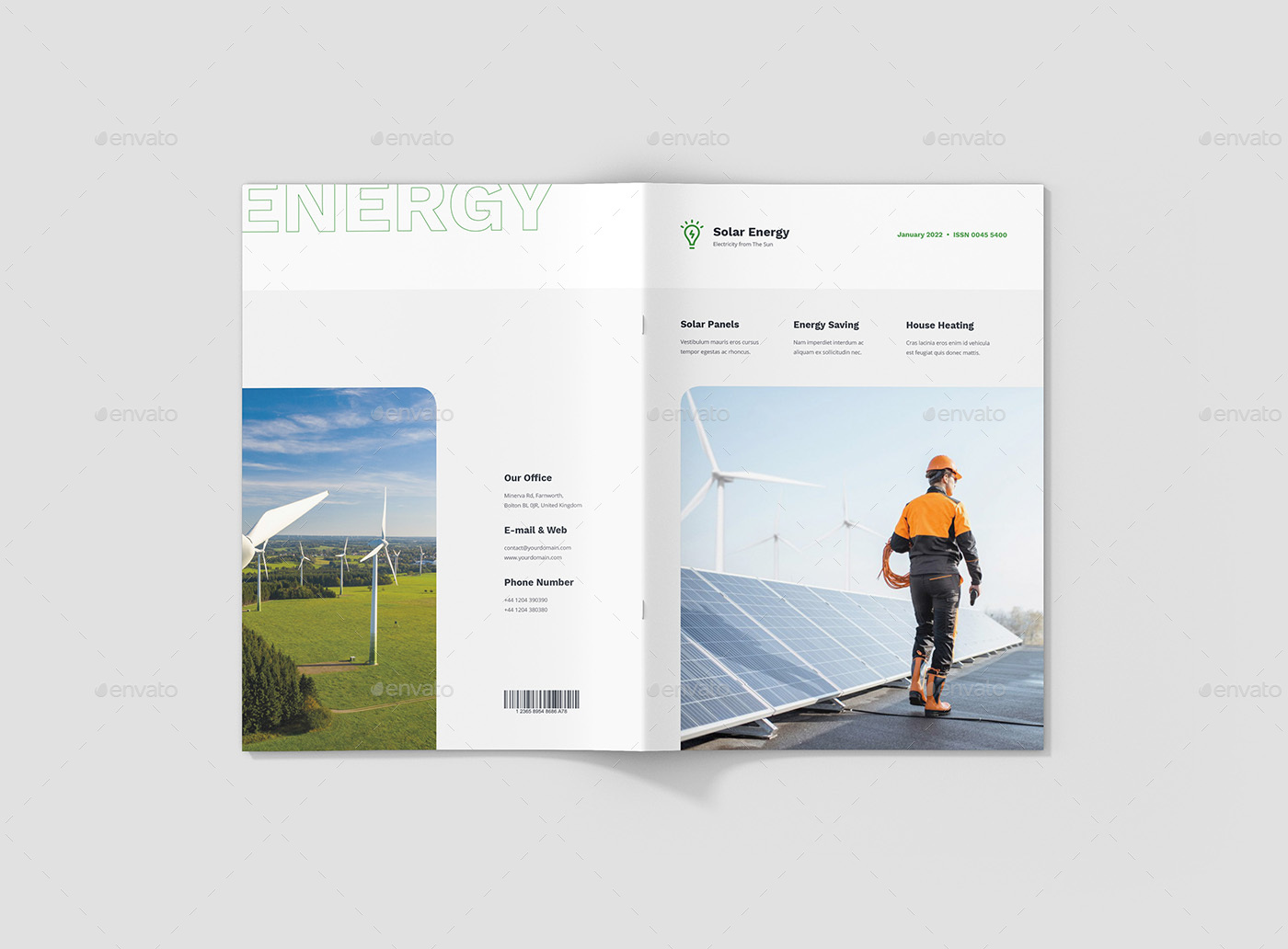 Solar Energy Magazine Template by artbart2 | GraphicRiver