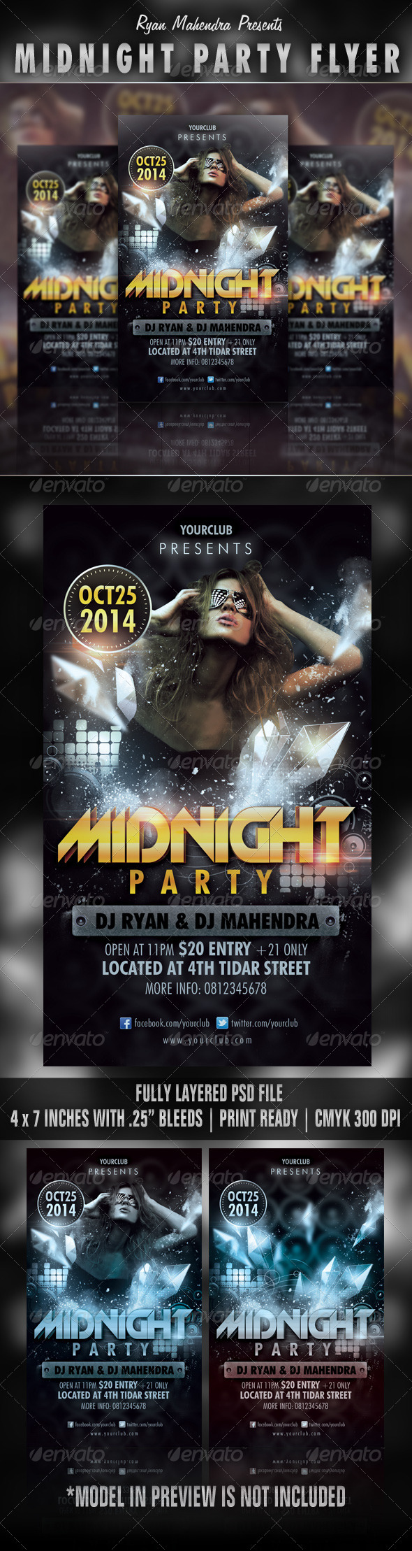 Midnight Party Flyer - Clubs & Parties Events