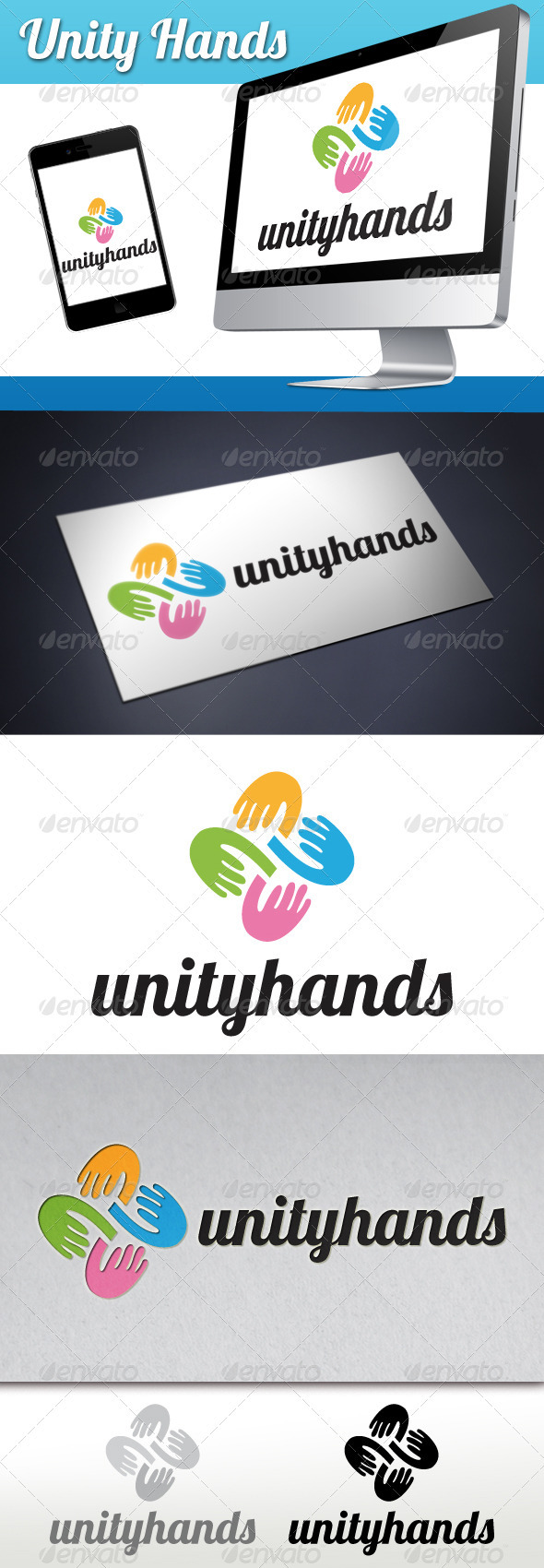 Unity Hands Logo - Humans Logo Templates