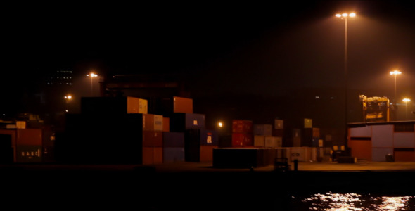 Istanbul Sea Port Night Time 