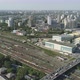 Aerial view of Rail Station with freight trains and road junction in a big city 05 - VideoHive Item for Sale