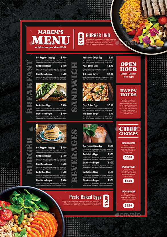 Rustic Food Menu, Print Templates | GraphicRiver