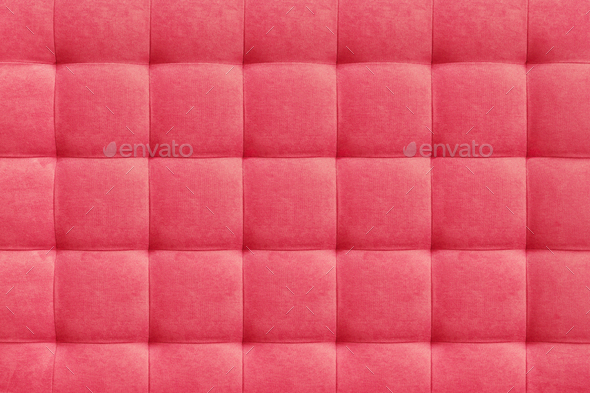 Pink suede leather background, classic checkered pattern for furniture, wall, headboard - Stock Photo - Images