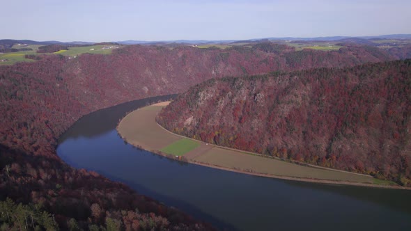 A Section of The Danube Loop in the Fall A Meandering Bend in the River alt