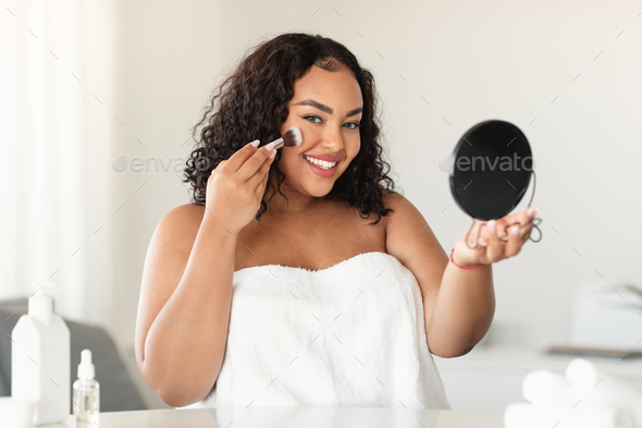 Portrait, beauty and black women with body positivity, skincare