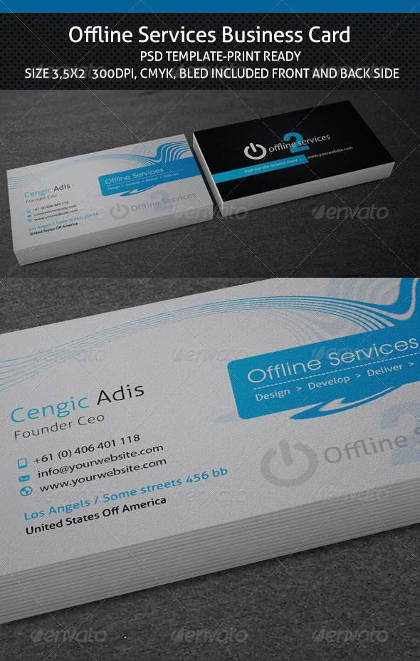 Offline Service Business Card Template - Corporate Business Cards