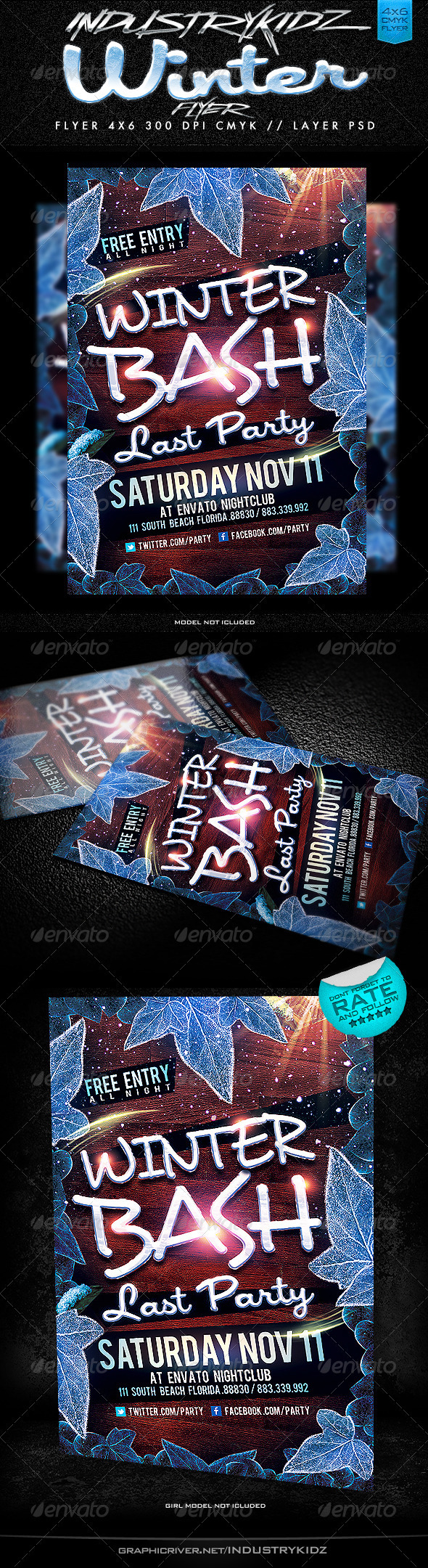 Winter Party Flyer Template - Holidays Events