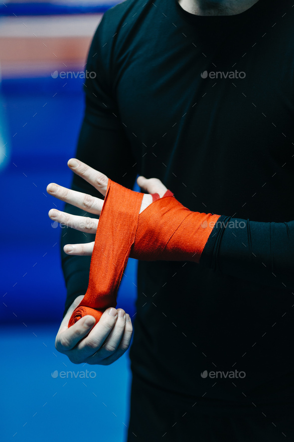 Boxers train in the ring and in the gym Stock Photo by yavorandriy