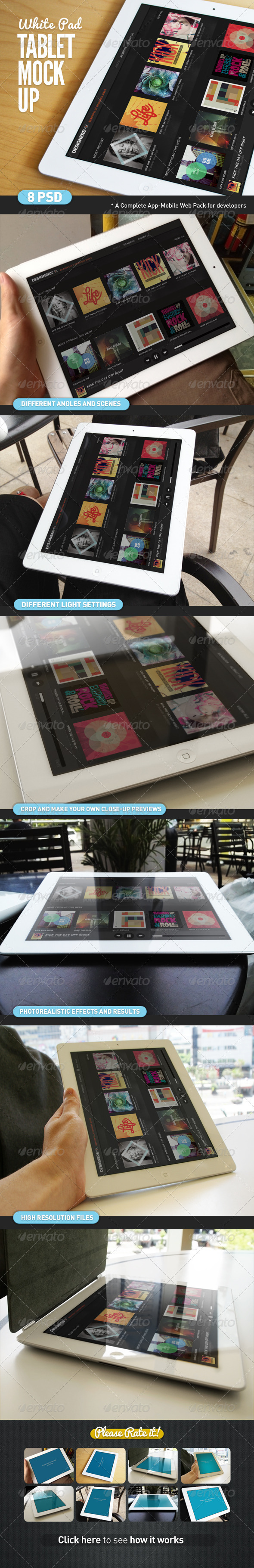 Tablet App White Pad Mock-Up - Mobile Displays