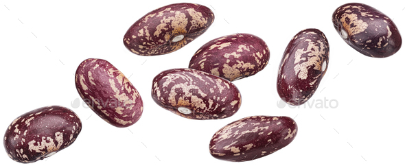 Red speckled beans isolated on white background