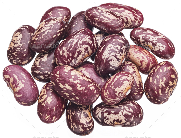 Red speckled beans isolated on white background