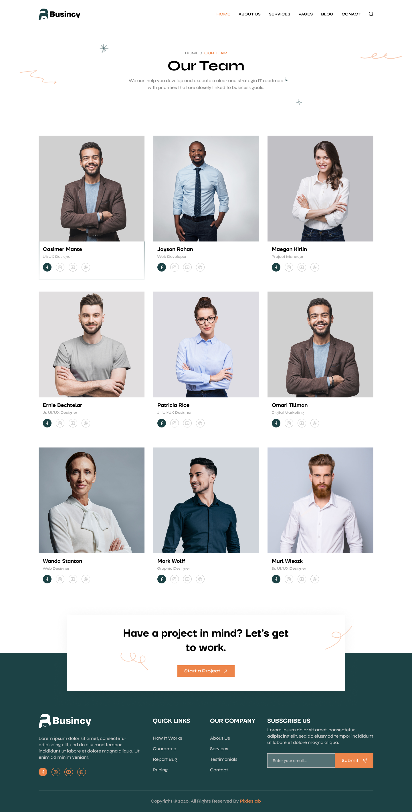 Busincy - Digital Agency Web Figma Template By Pixleslab | ThemeForest