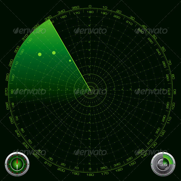 Detailed Illustration of a Radar Screen - Technology Conceptual