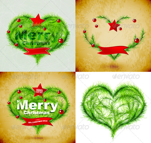 Vector Grunge Merry Christmas Backgrounds - Christmas Seasons/Holidays