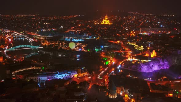 Static Tbilisi Night Timelapse