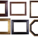 Collection of Old antique wooden and golden frame isolated on white - PhotoDune Item for Sale