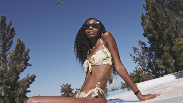 Beautiful Young Black Woman In Bikini alt