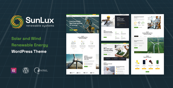 Sunlux – Solar and Renewable Energy WordPress Theme