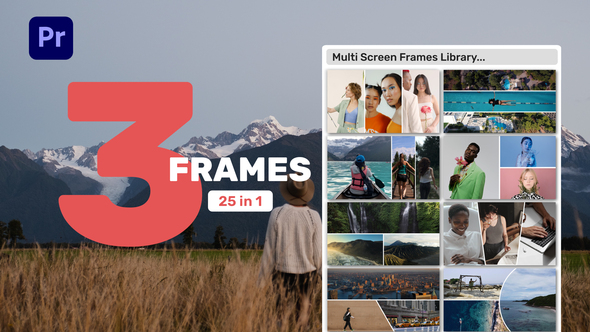 Multi Screen Frames Library - 3 Frames for Premiere Pro