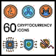 60 Cryptocurrency Icons | Vivid Series