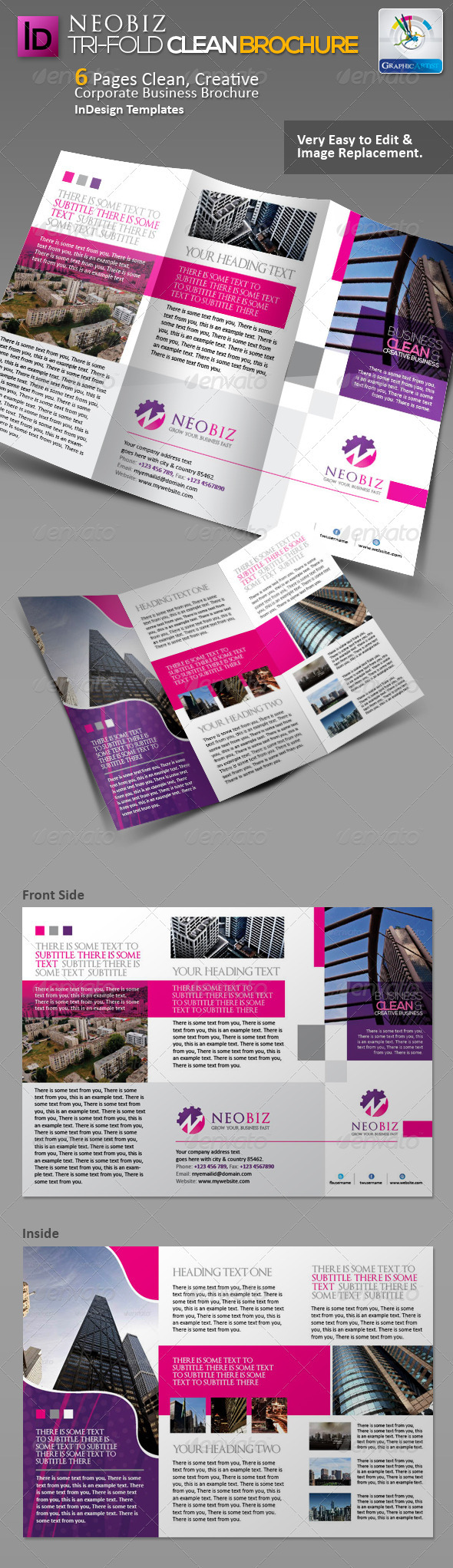 NeoBiz Tri-fold Clean Brochure - Corporate Brochures