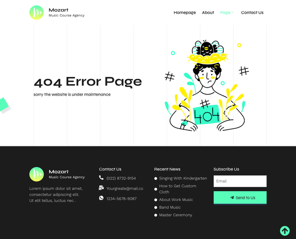 Mozart - Music School Elementor Template Kit