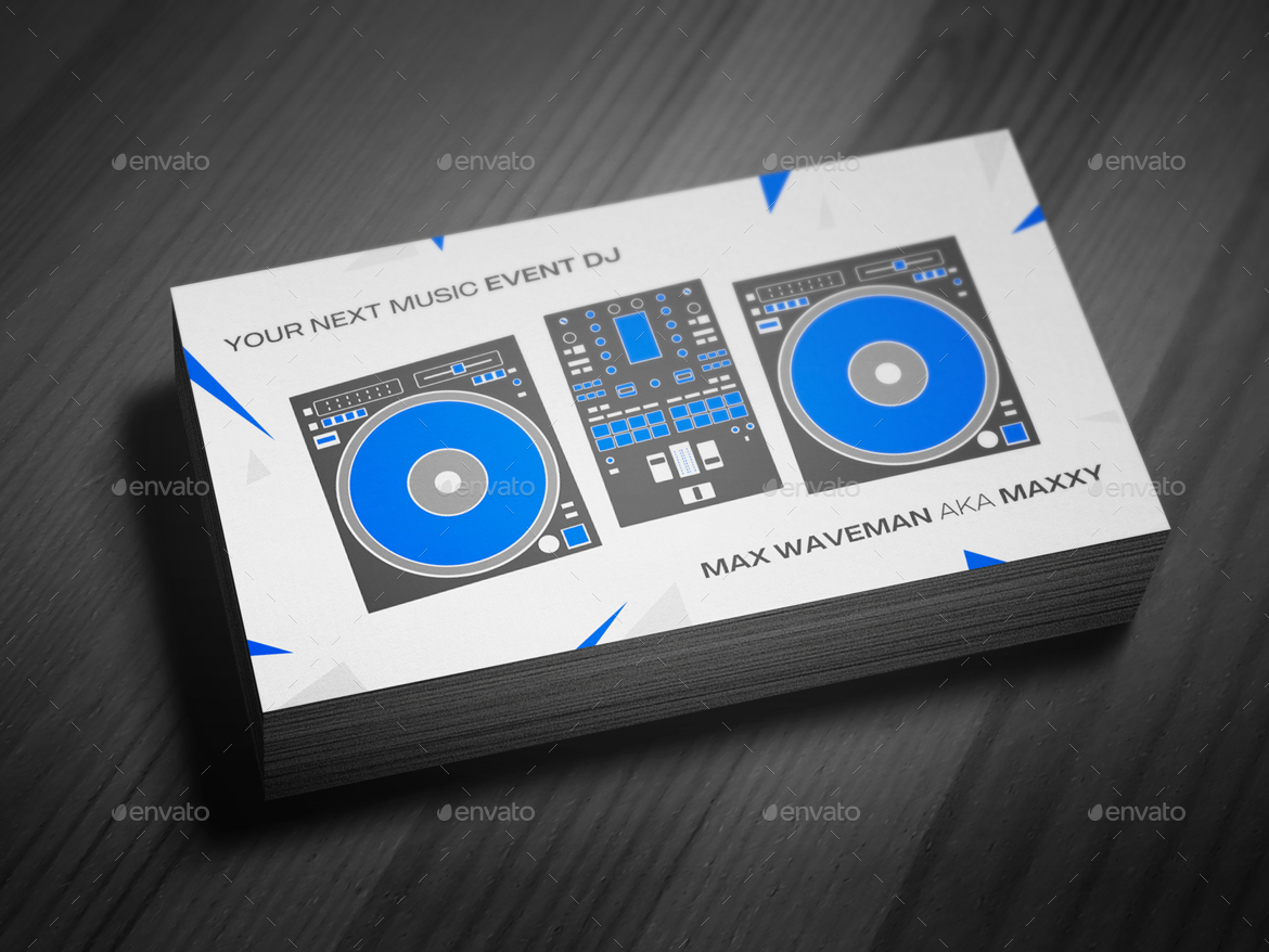 Digital DJ Business Card Template by vinyljunkie | GraphicRiver