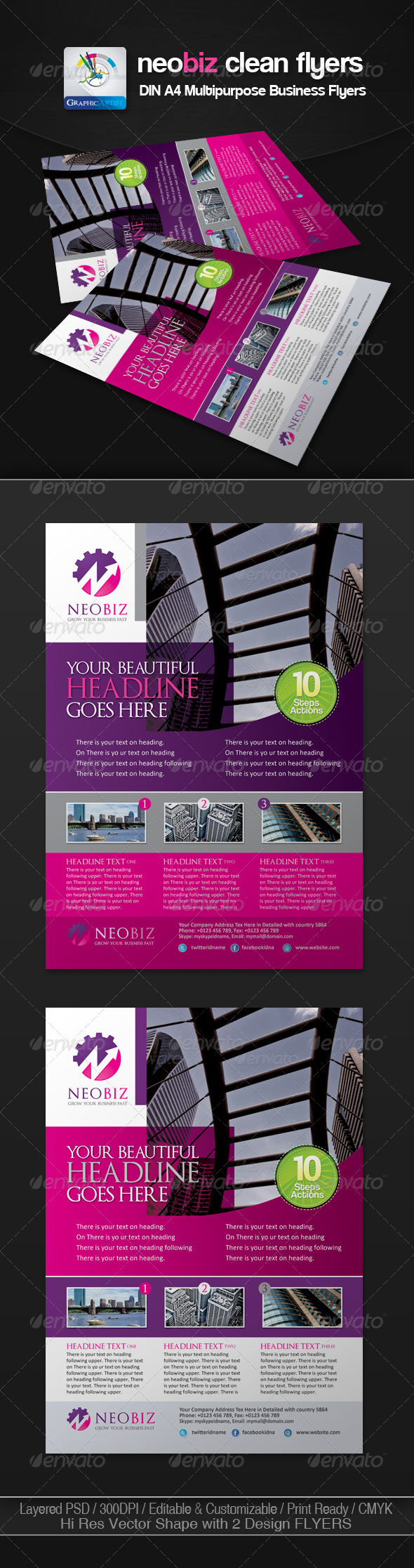 NeoBiz Clean Business Flyer/Ads - Corporate Flyers