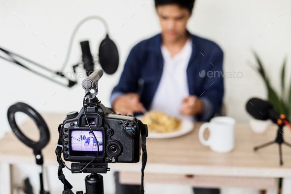 Food vlogger - Stock Photo - Images