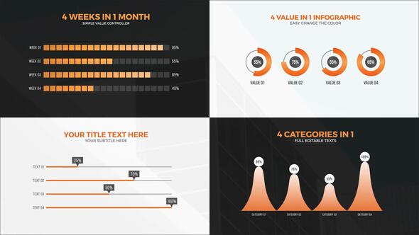 4 Values Infographic Charts | Premiere Pro