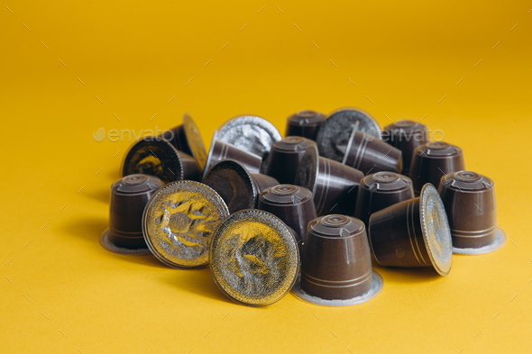 Close up of coffee capsules for usige in coffee machine
