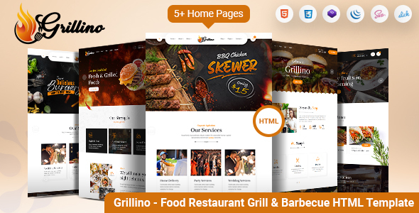 Fabulous Grillino - Food Restaurant Grill & Barbecue HTML Template