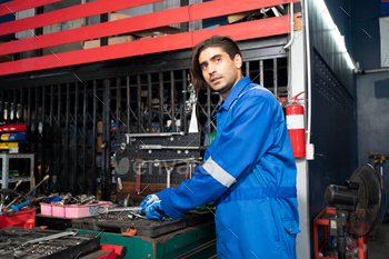 auto mechanic garage car service, repair and maintenance vehicle automobile, technician man