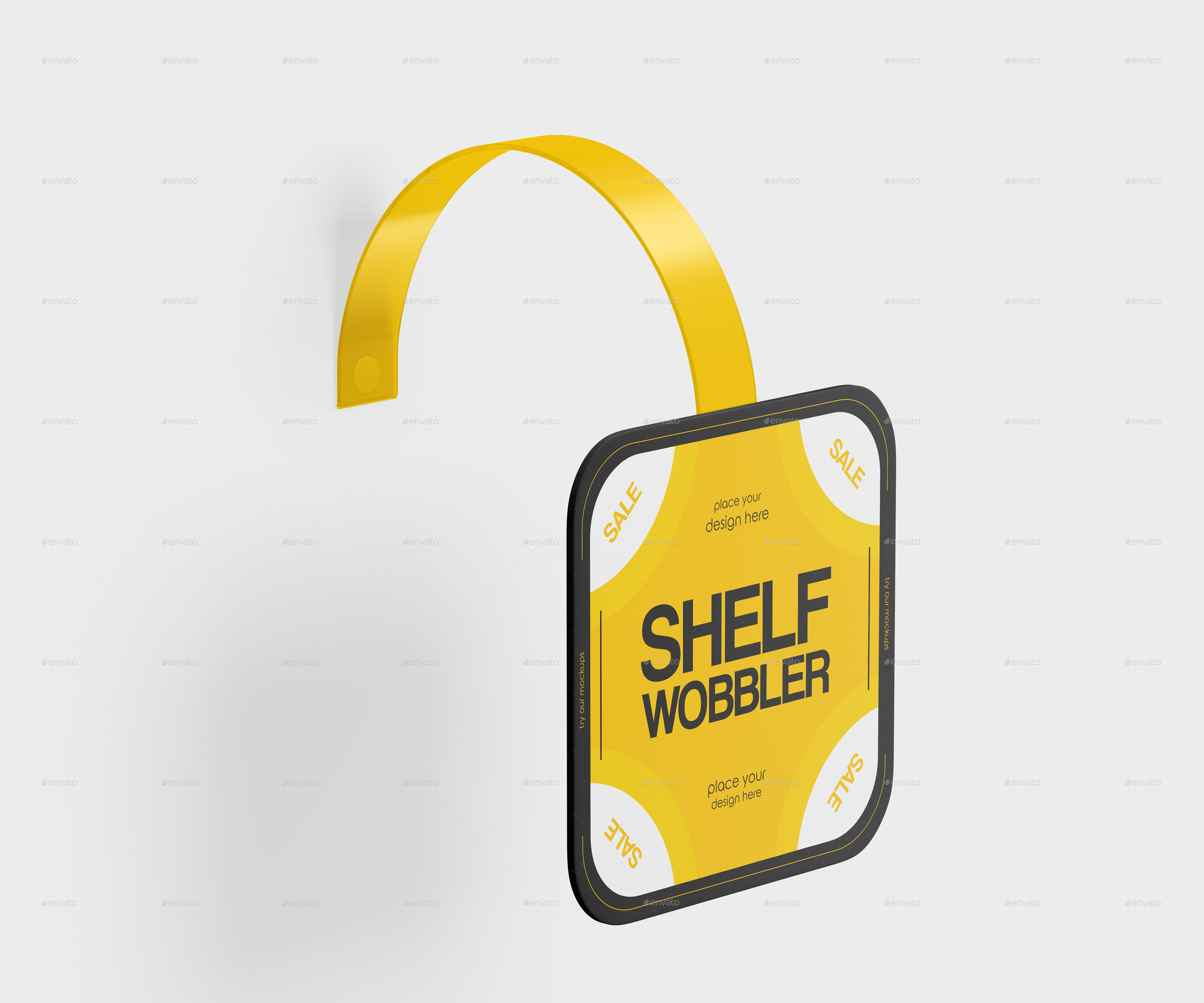 Square Shelf Wobbler Mockup Set by Country4k | GraphicRiver