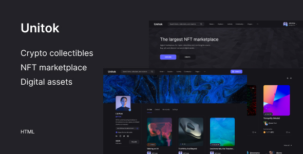 Unitok – NFT Marketplace HTML Template