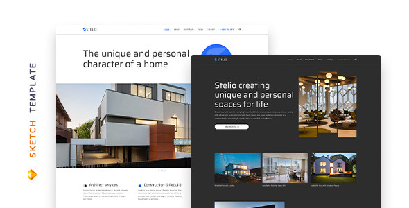 Stelio – Construction Company Template for Sketch