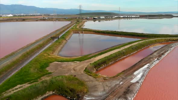Low Aerial of Roads on Evaporation Ponds alt