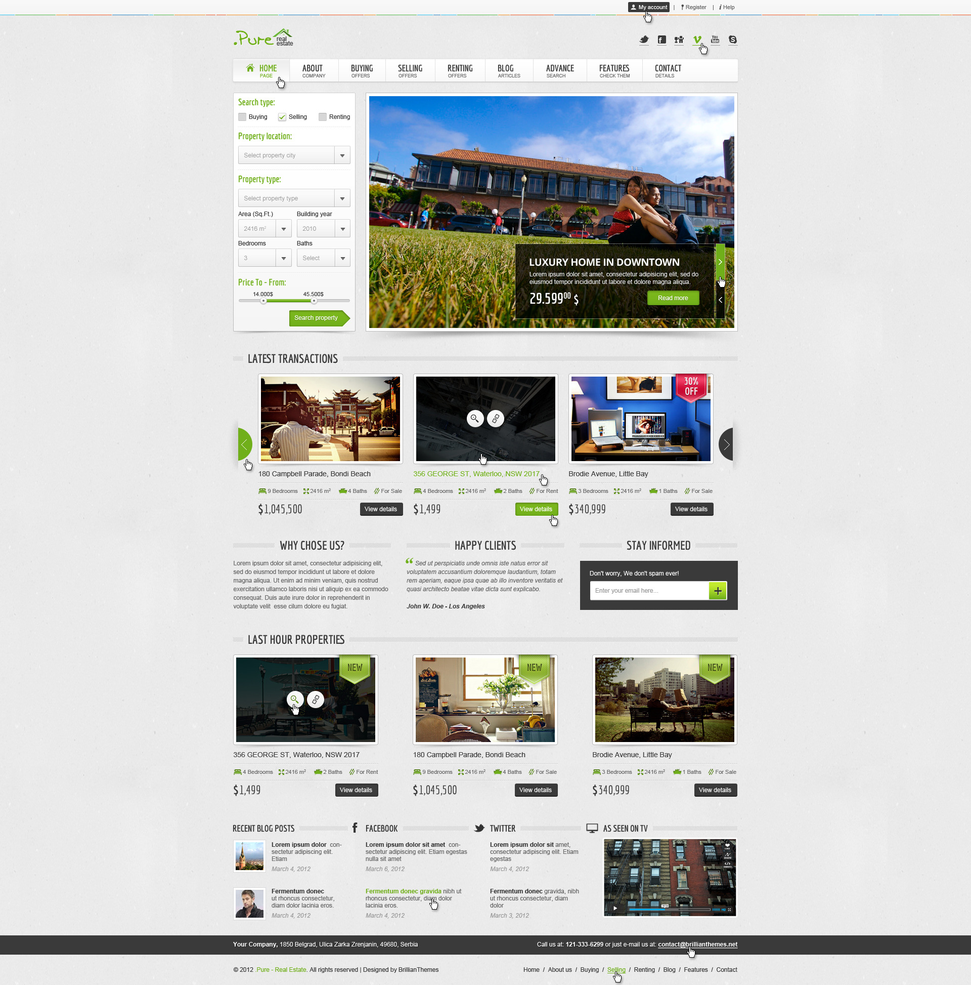 Pure Real Estate Multipurpose PSD Theme by brillianthemes ThemeForest