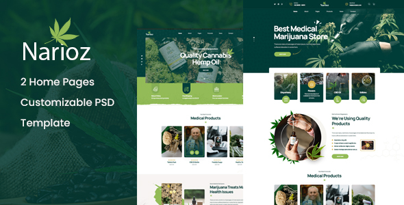 Narioz - Cannabis & Marijuana PSD Template