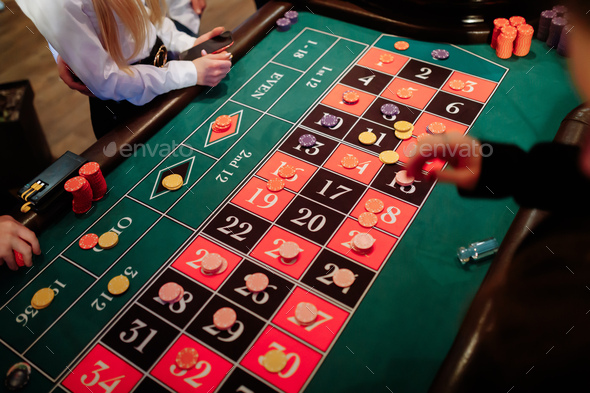Roulette game. Players place bets.