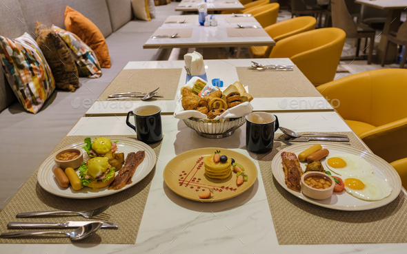 Breakfast buffet in a luxury hotel